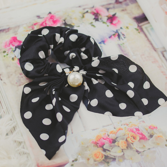 GUMKA DO WŁOSÓW frotka SCRUNCHES kropki PERŁA