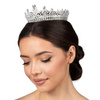 KORONA Diadem Tiara MISS GLOW ŚLUBNA SREBRNA cyrkonie KRYSZTAŁY