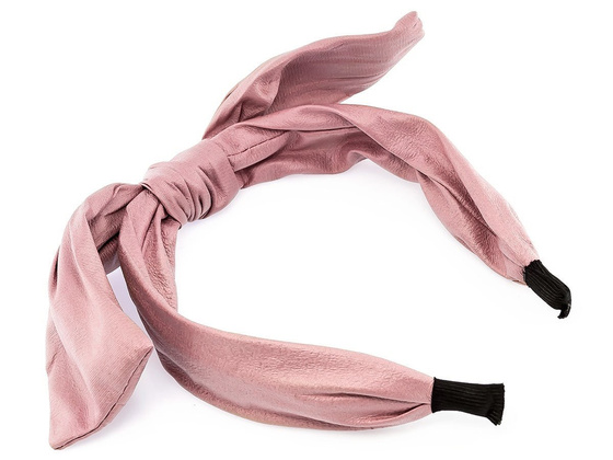 OPASKA DO WŁOSÓW skóra DUŻA KOKARDA węzeł RÓŻOWA