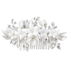 Ozdoba ślubna do włosów GRZEBYK ŚLUB KRYSZTAŁKI KWIATY