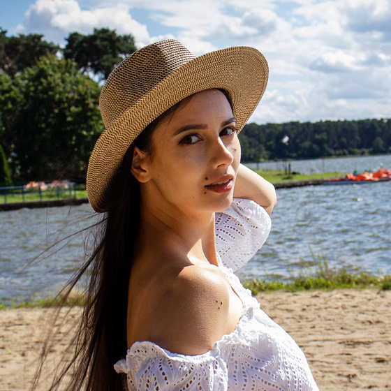 KAPELUSZ damski męski PANAMA fedora SŁOMKOWY lato ELEGANCKI