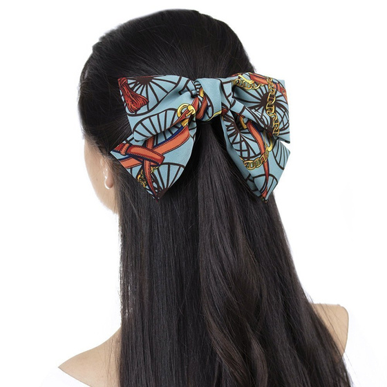 SPINKA DO WŁOSÓW klamra KOKARDA duża MIĘTOWA