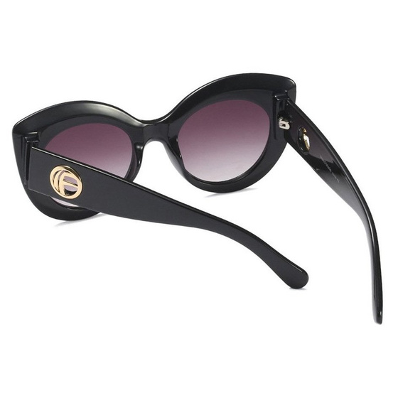 OKULARY przeciwsłoneczne DAMSKIE kocie oko CZARNE