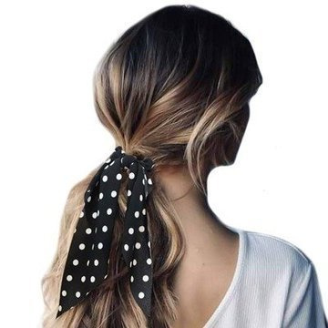 GUMKA do włosów APASZKA kropki CZARNA scrunchies