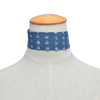 CHOKER jeansowy "potargany" NIEBIESKI