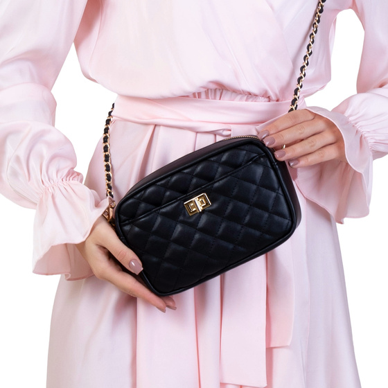 Alessio TOREBKA Damska PIKOWANA CROSSBODY na ramię łańcuszek QUILTED