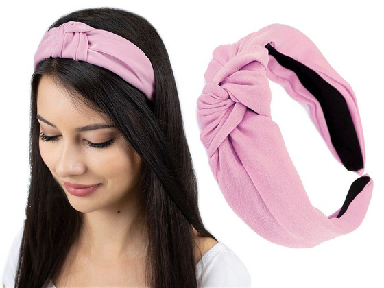 OPASKA DO WŁOSÓW turban RÓŻOWA węzeł SATYNOWA