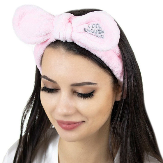 OPASKA do włosów KOSMETYCZNA do makijażu RÓŻOWA