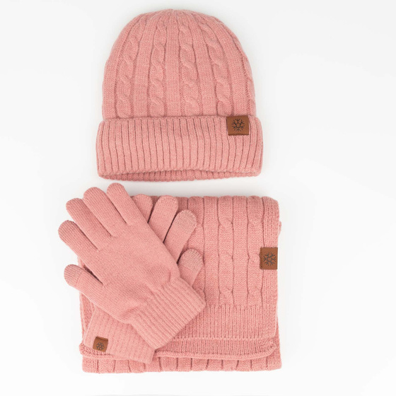 Alessio KOMPLET CZAPKA + KOMIN + RĘKAWICZKI DOTYKOWE ciepły POLAR ZIMOWY