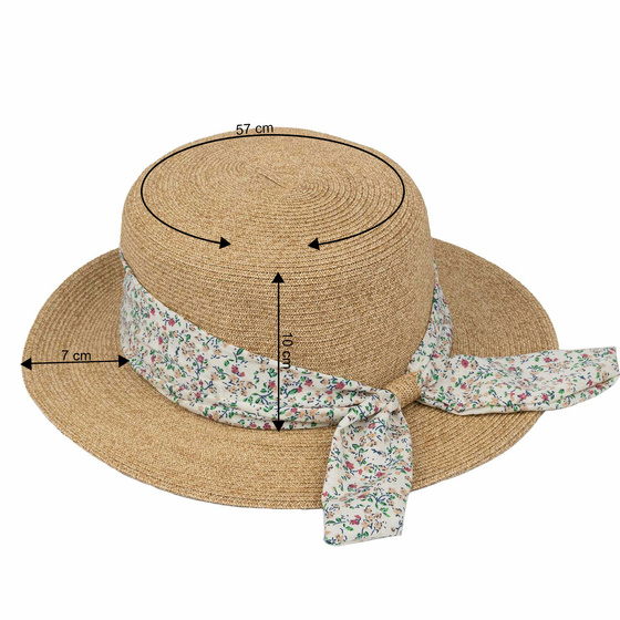 KAPELUSZ DAMSKI Alessio słomkowy boho lato plaża KOKARDA słomiany