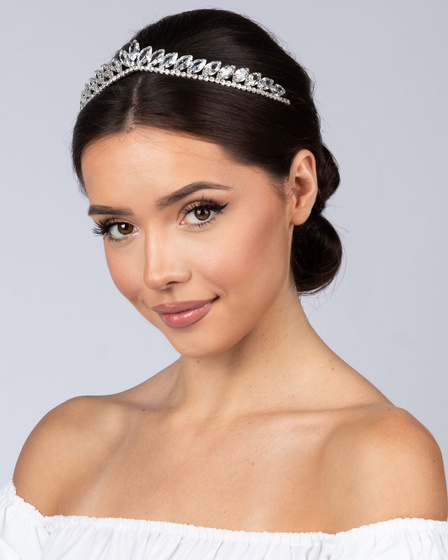 Ozdoba ŚLUBNA korona TIARA DIADEM KRYSZTAŁ AAA