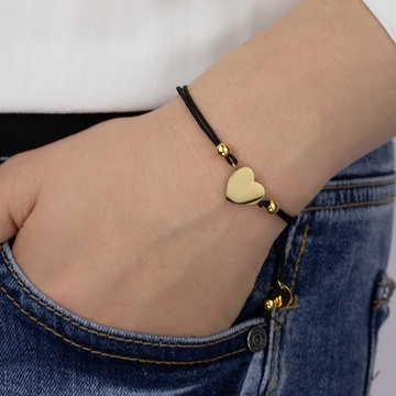 BRANSOLETKA serce STAL SZLACHETNA POZŁACANA