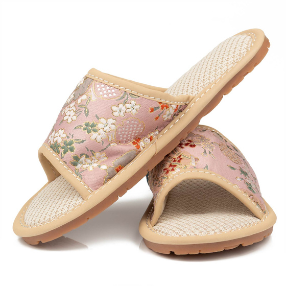 KAPCIE damskie Alessio domowe KWIATY Lekkie Miękkie FOLK r. 36-37