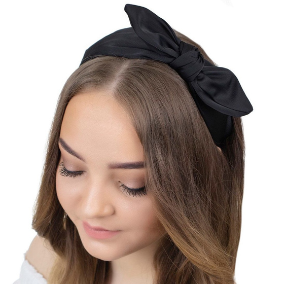 OPASKA DO WŁOSÓW czarna KOKARDA pin up WĘZEŁ