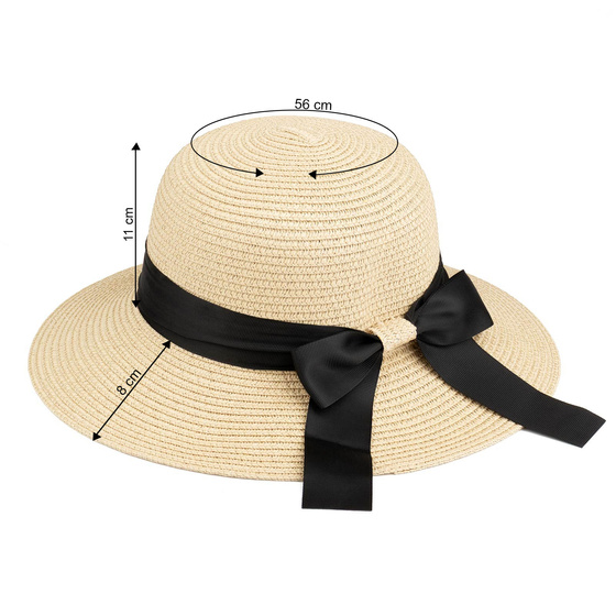 KAPELUSZ DAMSKI Alessio słomkowy boho lato plaża słomiany KOKARDA