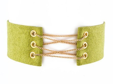 Choker NASZYJNIK przeplatany zielony