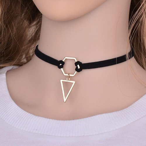 Choker NASZYJNIK wielokąt plus