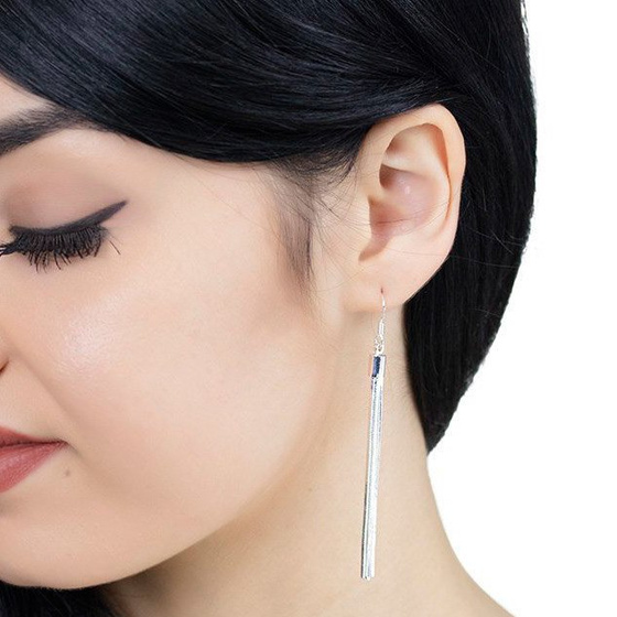 KOLCZYKI wiszące CHWOST długie SREBRNE damskie