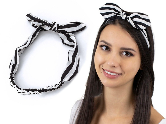 OPASKA DO WŁOSÓW na gumce PIN UP kokarda paski