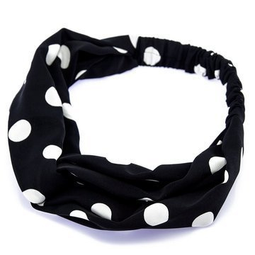 OPASKA DO WŁOSÓW czarna PIN UP bandamka KROPKI