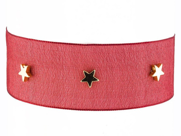 Choker NASZYJNIK gwiazdki czerwony
