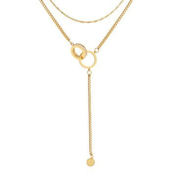 Naszyjnik długi STAL SZLACHETNA POZŁACANA żmijka