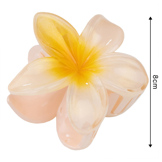 KLAMRA KWIAT szczęka duża SPINKA do włosów kwiatek Kwiat Plumerii HAWAJSKA
