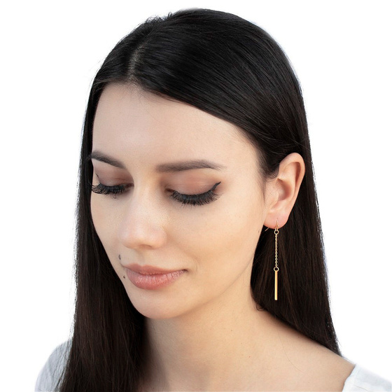 KOLCZYKI długie gold STAL SZLACHETNA POZŁACANA