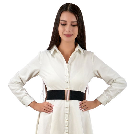 PASEK DAMSKI gumowy PAS ELASTYCZNY klamra szeroki Rozmiar S