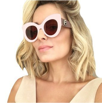 OKULARY przeciwsłoneczne DAMSKIE kocie oko RÓŻOWE