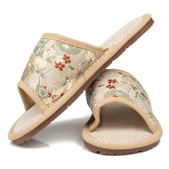 KAPCIE damskie Alessio domowe KWIATY Lekkie Miękkie FOLK r. 38-39