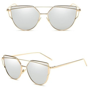 OKULARY PRZECIWSŁONECZNE damskie LUSTRZANKI złote