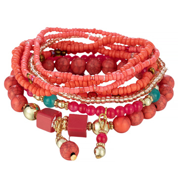 ZESTAW BRANSOLETEK elegancki DAMSKI koraliki