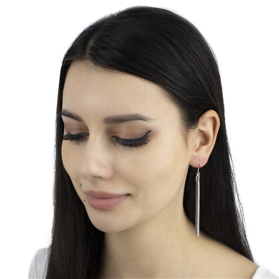 KOLCZYKI wiszące CHWOST długie SREBRNE damskie