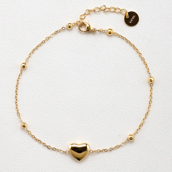 BRANSOLETKA na NOGĘ STAL SZLACHETNA POZŁACANA