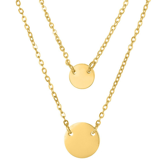 Naszyjnik podwójny STAL SZLACHETNA POZŁACANA