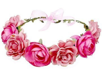 WIANEK na głowę KWIATY piwonie RÓŻOWY ślubny