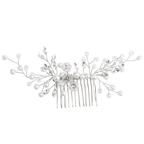 OZDOBA DO WŁOSÓW damska perły ŚLUBNA grzebyk KRYSZTAŁKI ślub