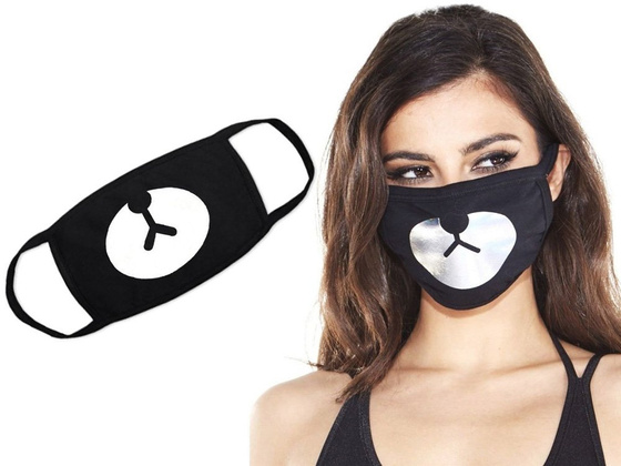 MASKA maseczka CZARNA wielorazowa MIŚ piesek