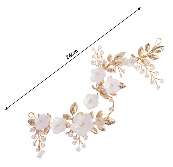 Ozdoba ŚLUBNA do włosów damska GAŁĄZKA KWIATY ŚLUB