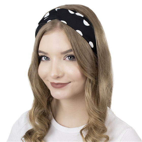OPASKA DO WŁOSÓW czarna PIN UP bandamka KROPKI