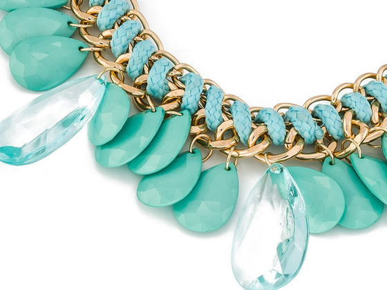 KOLIA naszyjnik ETNO złoty MIĘTOWY