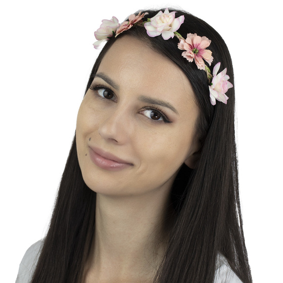 WIANEK na głowę opaska NA GUMCE panieński KWIATY