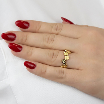 Pierścionek uniwersalny STAL SZLACHETNA POZŁACANA