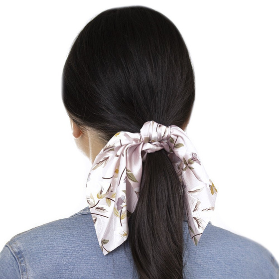 GUMKA do włosów APASZKA kwiaty RÓŻOWA scrunchies