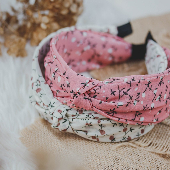 OPASKA DO WŁOSÓW szeroka WĘZEŁ turban RÓŻOWA