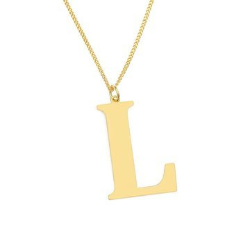 NASZYJNIK damski POZŁACANY 24k litera L duża