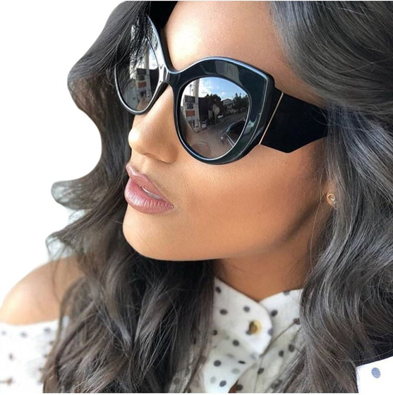 OKULARY przeciwsłoneczne DAMSKIE kocie oko CZARNE