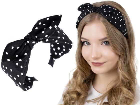 OPASKA DO WŁOSÓW szeroka kokarda KROPKI pin up WĘZEŁ