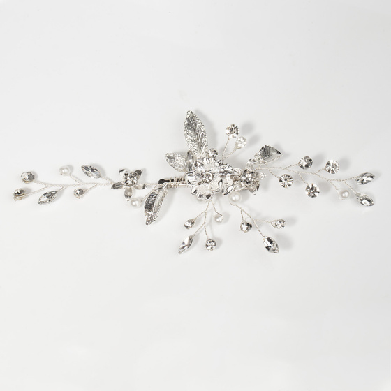 OZDOBA ŚLUBNA do włosów SPINKA do włosów SREBRNA